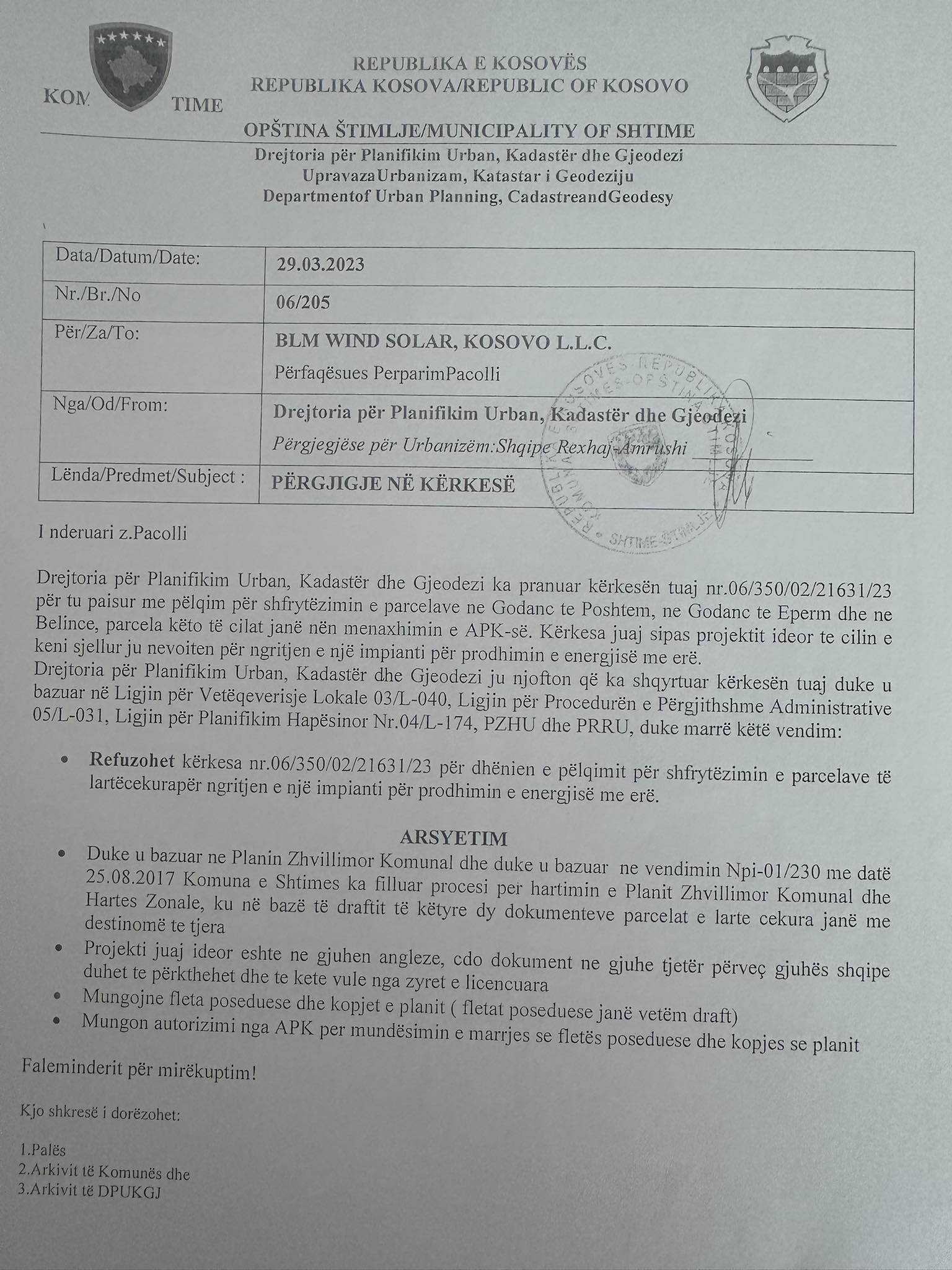 Demant ndaj deklaratës së Kryetarit të PDK-së në Shtime